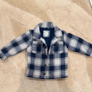GAP Blue and White Plaid Toddler Jacket